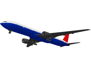 Boeing 777-300 3D Model preview