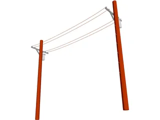 Telephone Pole 3D Model preview