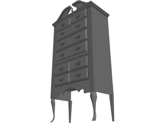 Highboy Furnished 3D Model preview