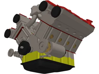 Lancia Engine 3D Model preview