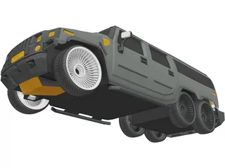 Hummer H2 Limo 3D Model preview