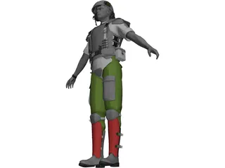 Soldier US Marine 3D Model preview