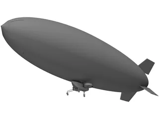 Airship Blimp 3D Model preview