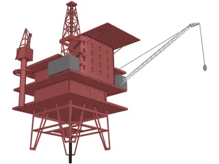 Oil Rig Sea 3D Model preview