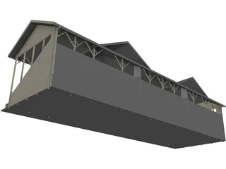 Cricket Stadium Spectator Stand 3D Model preview