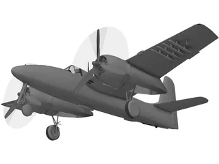 Grumman F7F Tigercat 3D Model preview