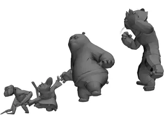 Kung Fu Panda 3D Model preview