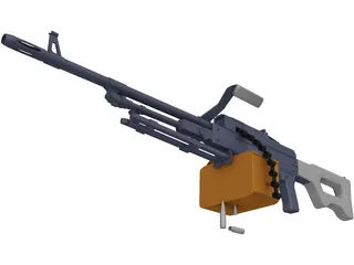 Kalashnikov Hand Machinegun 3D Model preview