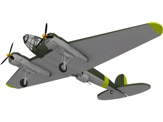Heinkel He 111 Medium Bomber 3D Model preview
