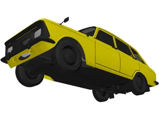 AZLK Moskvich 2125 Kombi 3D Model preview