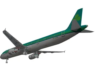 Airbus A321 Aer Lingus 3D Model preview