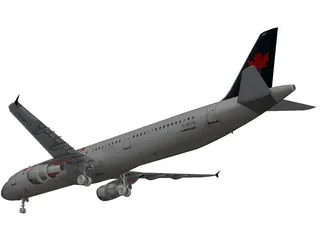 Airbus A321 Air Canada 3D Model preview