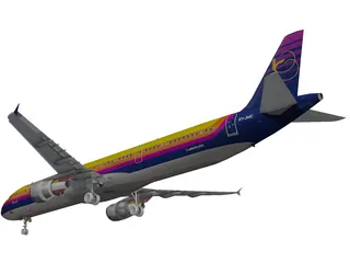 Airbus A321 Air Jamaica 3D Model preview