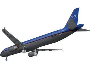Airbus A321 British Midland 3D Model preview