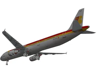 Airbus A321 Iberia 3D Model preview