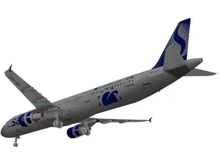Airbus A321 Sabena 3D Model preview