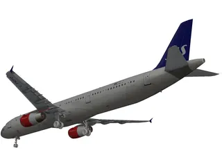 Airbus A321 SAS 3D Model preview