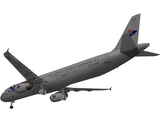 Airbus A321 SpanAir 3D Model preview