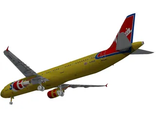Airbus A321 Virgin Sun 3D Model preview