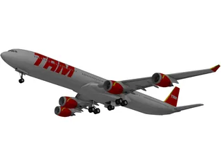 Airbus A340-600 TAM 3D Model preview