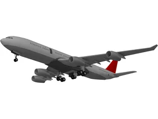 Airbus A340-600 3D Model preview
