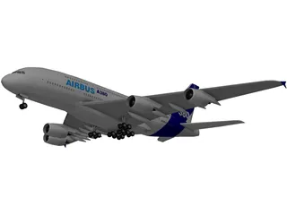 Airbus A380 3D Model preview