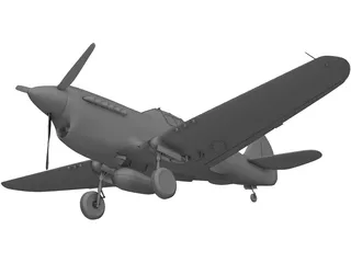 Curtiss P-40 3D Model preview