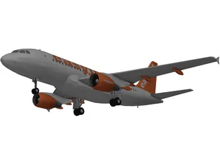 Airbus A320 easyJet 3D Model preview