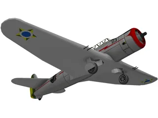 Vultee V-11GB (A-19) 3D Model preview