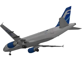 Airbus A320 FinnAir 3D Model preview