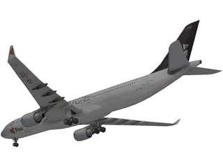 Airbus A330-300 Thai 3D Model preview