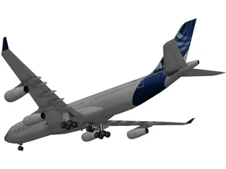 Airbus A340-200 3D Model preview