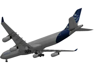 Airbus A340-300 3D Model preview