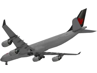 Airbus A340-500 Air Canada 3D Model preview