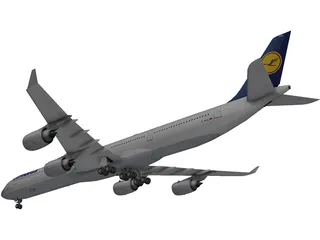 Airbus A340-600 Lufthansa 3D Model preview