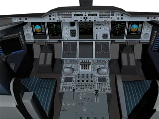 Airbus A380-800 Cockpit 3D Model preview