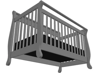 Baby Crib 3D Model preview