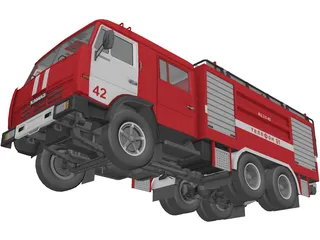 Kamaz Fire Truck 3D Model preview
