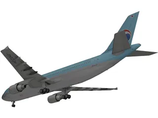 Airbus A300-600 Korean Air 3D Model preview