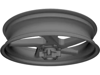 Wheel Motorcycle 5 Spoke Front 3D Model preview