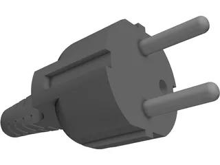 European Electrical Plug 3D Model preview