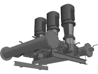 Grundfos Pump Set 3D Model preview