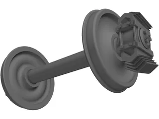 Freight Train Axle 3D Model preview