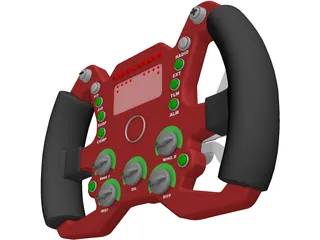 Racing Steering Wheel 3D Model preview