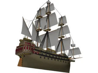Galleon Early Spanish 3D Model preview