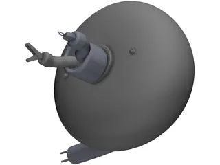 Endoscope with Inflator and Cauterizer 3D Model preview