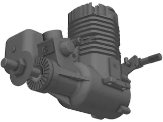 RC OS .50 Engine with Standard Muffler 3D Model preview