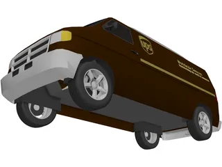 Dodge Ram Van (UPS) 3D Model preview