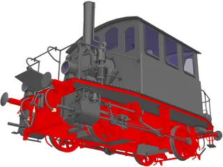 Steam Locomotive 3D Model preview