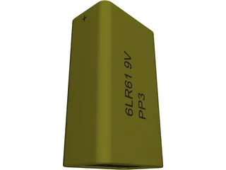PP3 Battery 3D Model preview